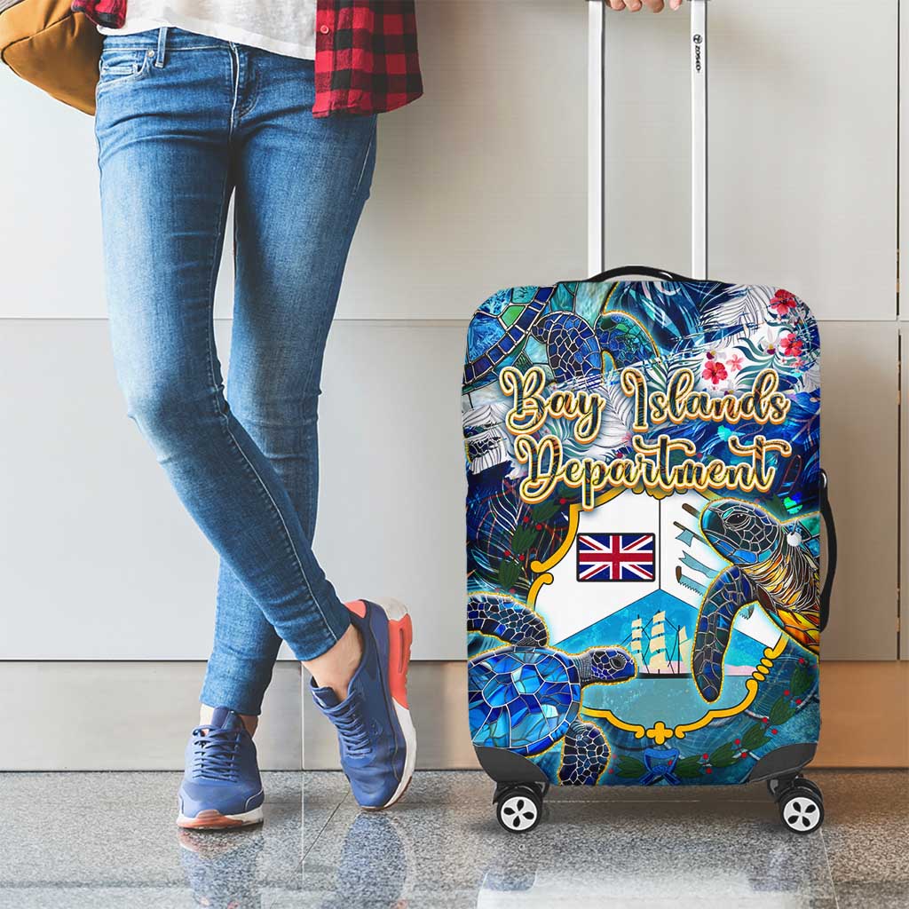 Bay Islands Department Luggage Cover Sea Turtle Tropical Pattern - Wonder Print Shop