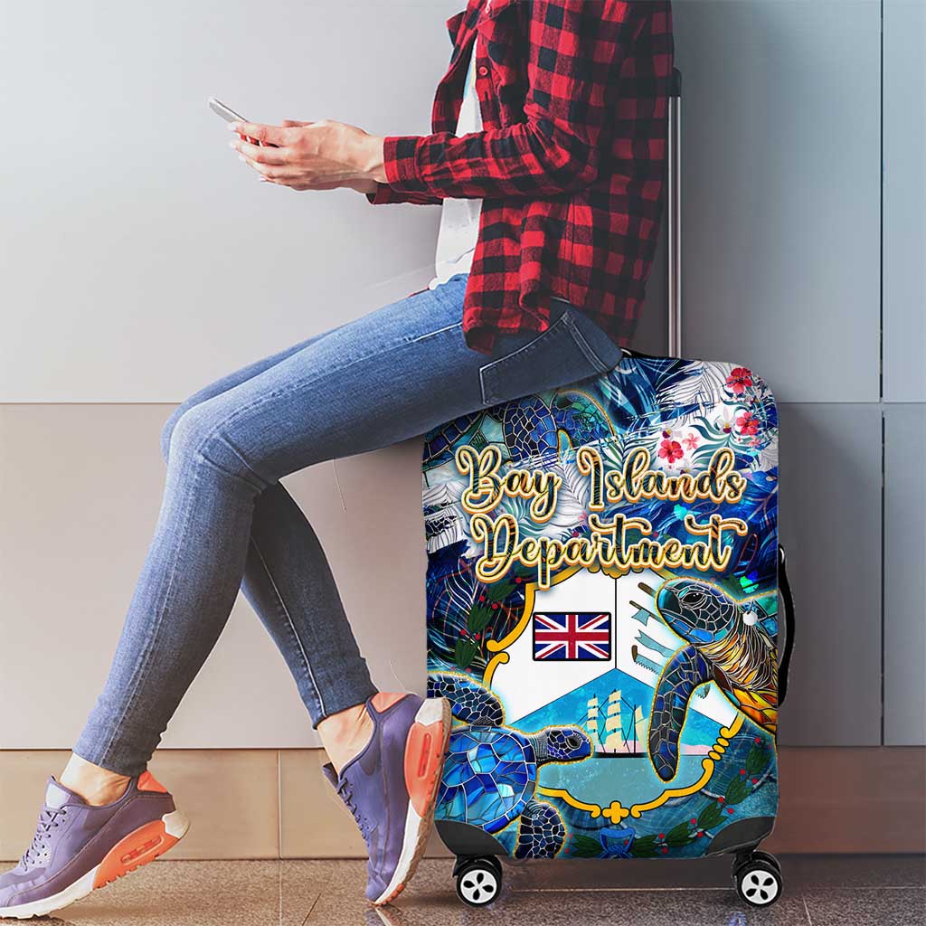 Bay Islands Department Luggage Cover Sea Turtle Tropical Pattern - Wonder Print Shop