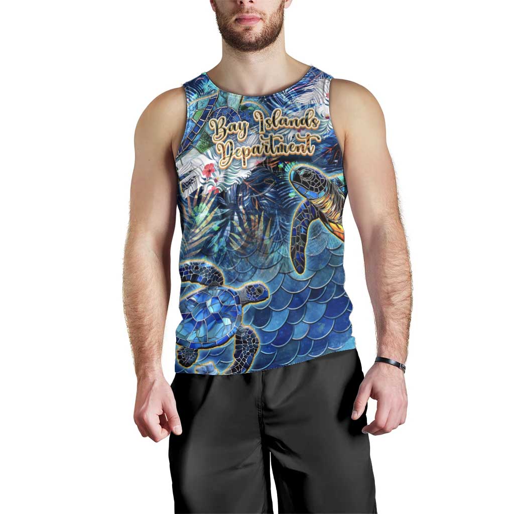 Bay Islands Department Men Tank Top Sea Turtle Tropical Pattern - Wonder Print Shop