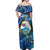 Bay Islands Department Off Shoulder Maxi Dress Sea Turtle Tropical Pattern - Wonder Print Shop