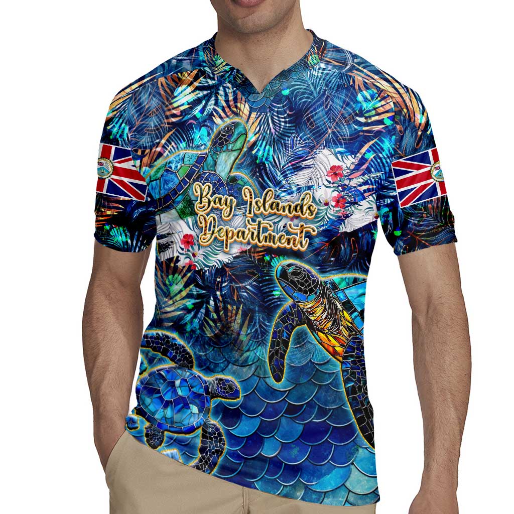 Bay Islands Department Rugby Jersey Sea Turtle Tropical Pattern - Wonder Print Shop