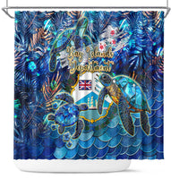Bay Islands Department Shower Curtain Sea Turtle Tropical Pattern - Wonder Print Shop