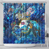 Bay Islands Department Shower Curtain Sea Turtle Tropical Pattern - Wonder Print Shop