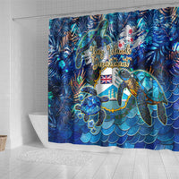 Bay Islands Department Shower Curtain Sea Turtle Tropical Pattern - Wonder Print Shop