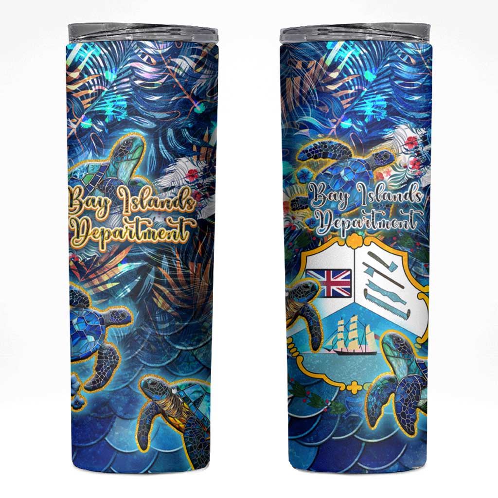 Bay Islands Department Skinny Tumbler Sea Turtle Tropical Pattern - Wonder Print Shop