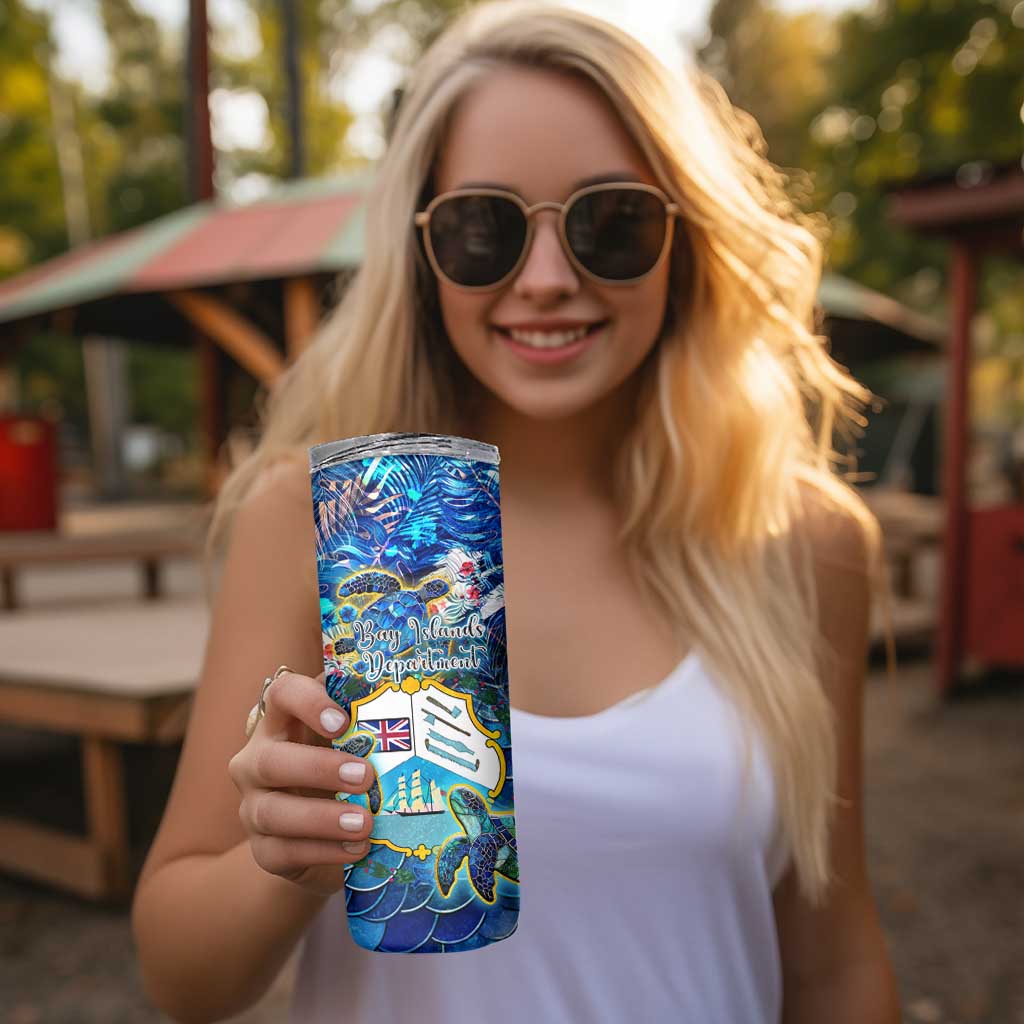 Bay Islands Department Skinny Tumbler Sea Turtle Tropical Pattern - Wonder Print Shop