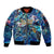 Bay Islands Department Sleeve Zip Bomber Jacket Sea Turtle Tropical Pattern - Wonder Print Shop