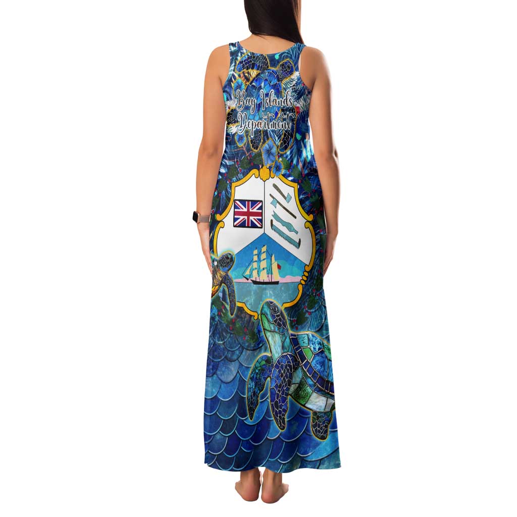 Bay Islands Department Tank Maxi Dress Sea Turtle Tropical Pattern - Wonder Print Shop