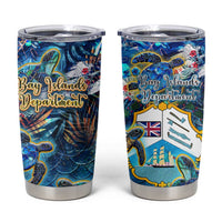 Bay Islands Department Tumbler Cup Sea Turtle Tropical Pattern - Wonder Print Shop