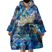 Bay Islands Department Wearable Blanket Hoodie Sea Turtle Tropical Pattern - Wonder Print Shop