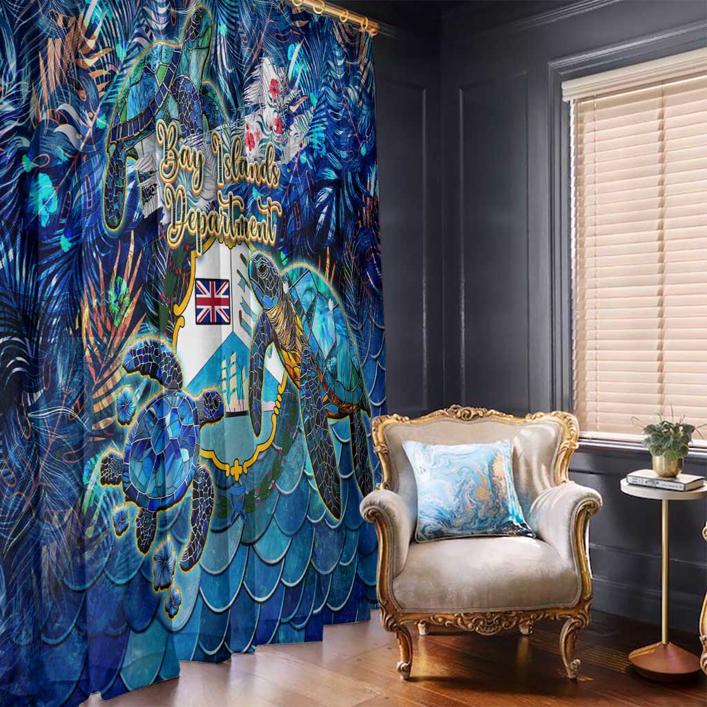 Bay Islands Department Window Curtain Sea Turtle Tropical Pattern - Wonder Print Shop