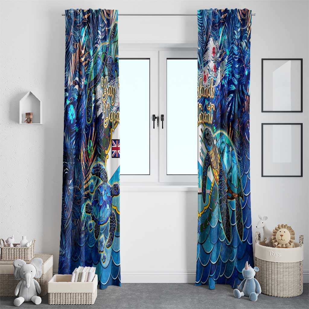 Bay Islands Department Window Curtain Sea Turtle Tropical Pattern - Wonder Print Shop