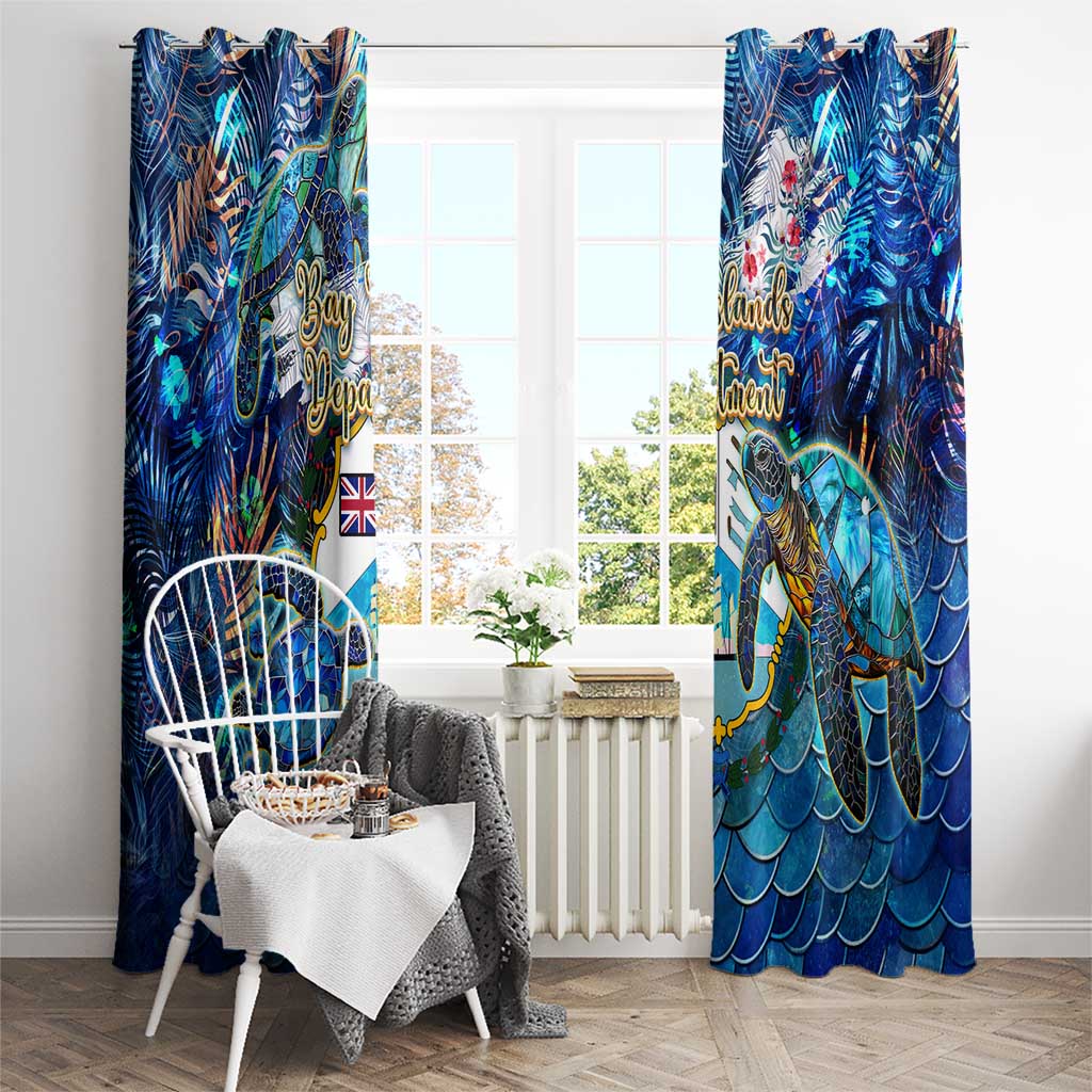 Bay Islands Department Window Curtain Sea Turtle Tropical Pattern - Wonder Print Shop