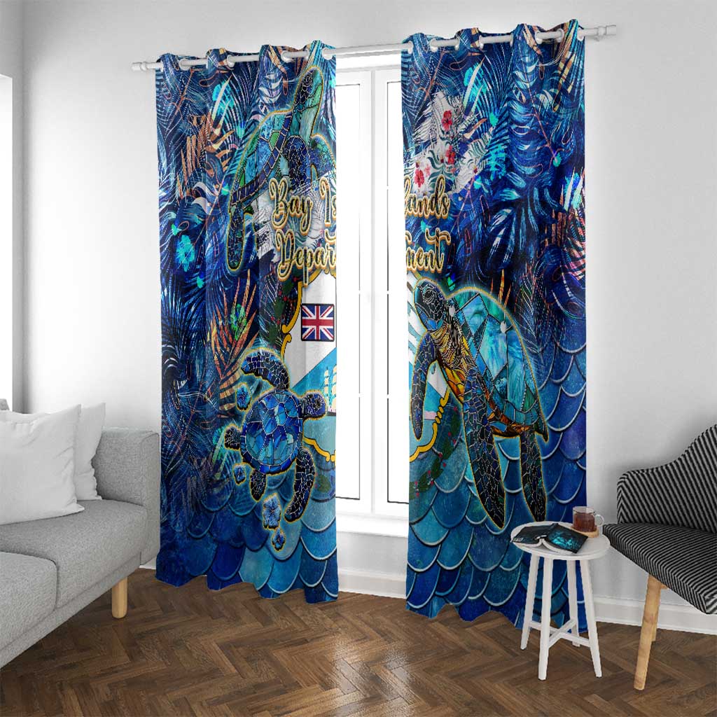 Bay Islands Department Window Curtain Sea Turtle Tropical Pattern - Wonder Print Shop