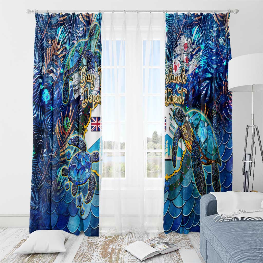 Bay Islands Department Window Curtain Sea Turtle Tropical Pattern - Wonder Print Shop