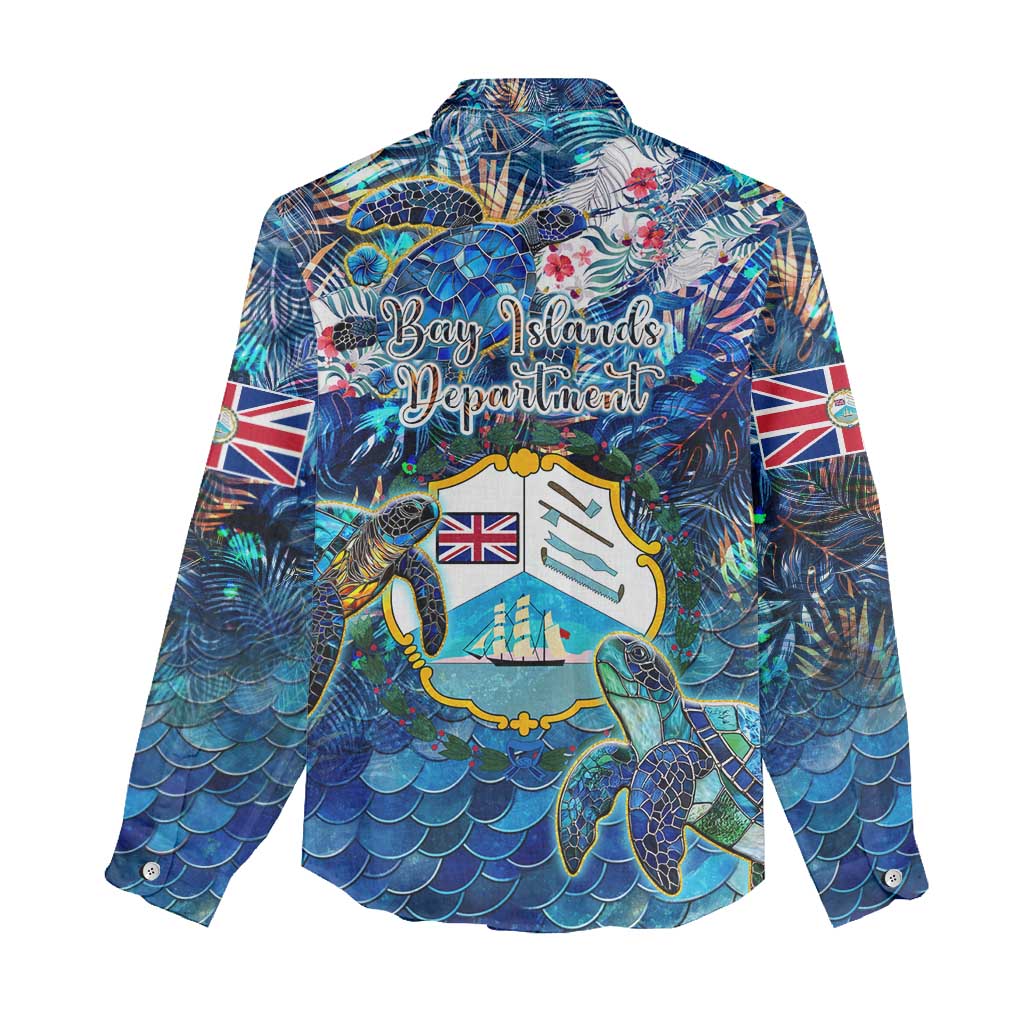 Bay Islands Department Women Casual Shirt Sea Turtle Tropical Pattern - Wonder Print Shop