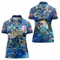 Bay Islands Department Women Polo Shirt Sea Turtle Tropical Pattern - Wonder Print Shop