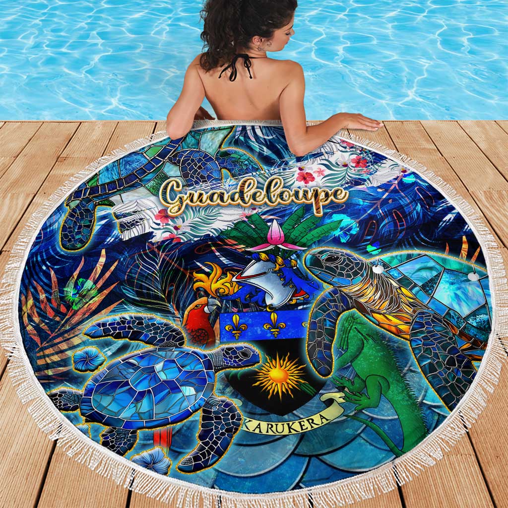 Guadeloupe Beach Blanket Sea Turtle Tropical Pattern