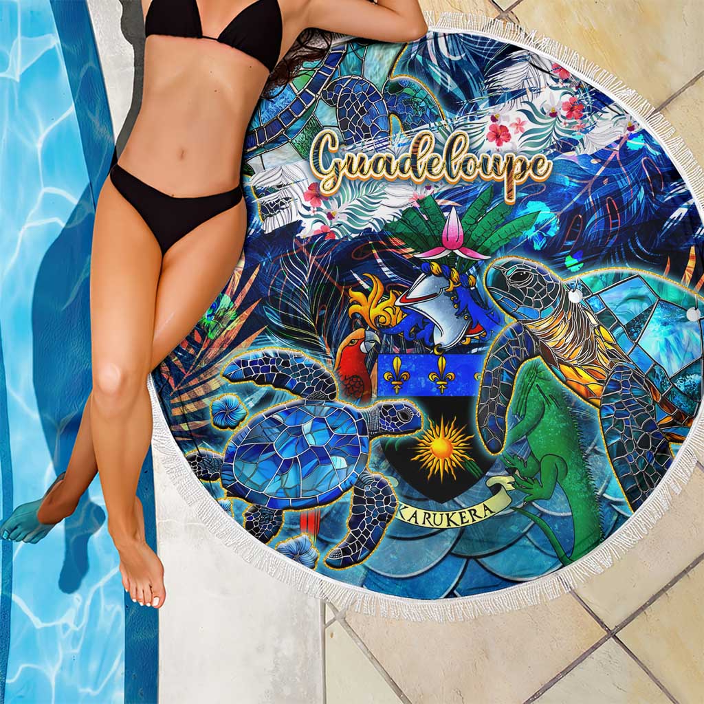 Guadeloupe Beach Blanket Sea Turtle Tropical Pattern