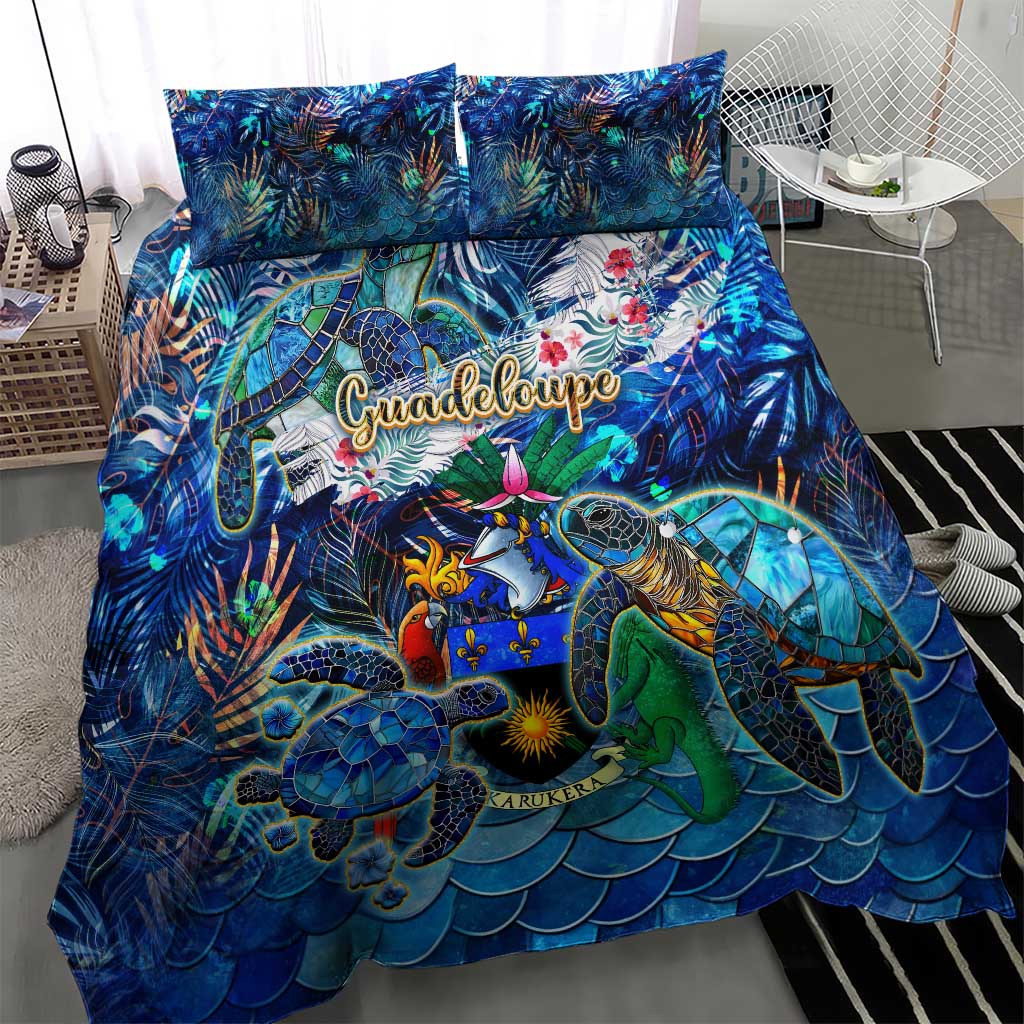 Guadeloupe Bedding Set Sea Turtle Tropical Pattern
