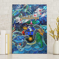 Guadeloupe Canvas Wall Art Sea Turtle Tropical Pattern