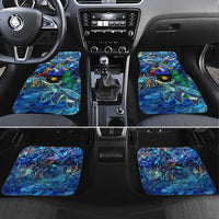 Guadeloupe Car Mats Sea Turtle Tropical Pattern