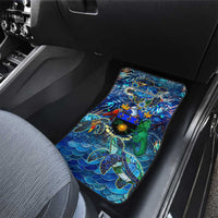 Guadeloupe Car Mats Sea Turtle Tropical Pattern