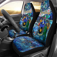 Guadeloupe Car Seat Cover Sea Turtle Tropical Pattern