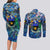 Guadeloupe Couples Matching Long Sleeve Bodycon Dress and Long Sleeve Button Shirt Sea Turtle Tropical Pattern