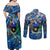 Guadeloupe Couples Matching Off Shoulder Maxi Dress and Long Sleeve Button Shirt Sea Turtle Tropical Pattern