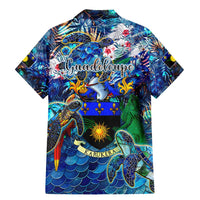 Guadeloupe Family Matching Mermaid Dress and Hawaiian Shirt Sea Turtle Tropical Pattern