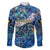 Guadeloupe Family Matching Off The Shoulder Long Sleeve Dress and Hawaiian Shirt Sea Turtle Tropical Pattern