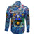 Guadeloupe Family Matching Off The Shoulder Long Sleeve Dress and Hawaiian Shirt Sea Turtle Tropical Pattern