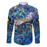 Guadeloupe Family Matching Puletasi and Hawaiian Shirt Sea Turtle Tropical Pattern