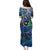 Guadeloupe Family Matching Puletasi and Hawaiian Shirt Sea Turtle Tropical Pattern