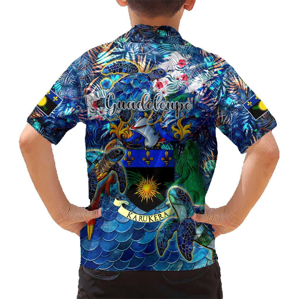 Guadeloupe Hawaiian Shirt Sea Turtle Tropical Pattern - Wonder Print Shop
