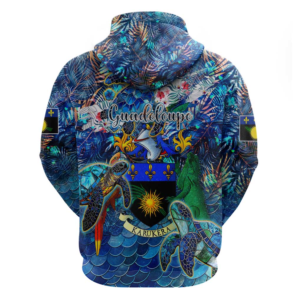 Guadeloupe Hoodie Sea Turtle Tropical Pattern - Wonder Print Shop