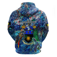 Guadeloupe Hoodie Sea Turtle Tropical Pattern - Wonder Print Shop