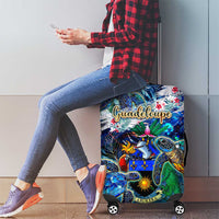 Guadeloupe Luggage Cover Sea Turtle Tropical Pattern - Wonder Print Shop