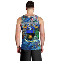 Guadeloupe Men Tank Top Sea Turtle Tropical Pattern - Wonder Print Shop