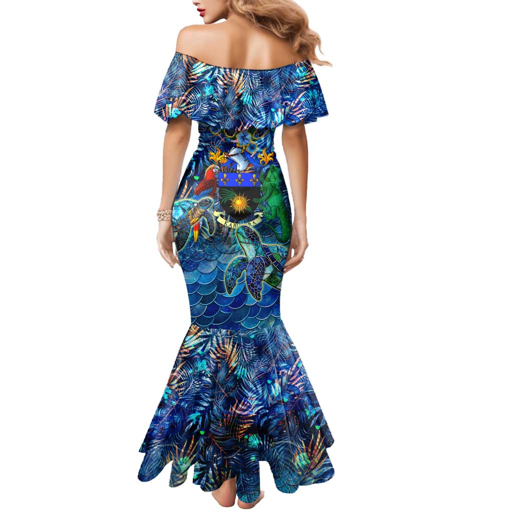Guadeloupe Mermaid Dress Sea Turtle Tropical Pattern - Wonder Print Shop