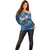 Guadeloupe Off Shoulder Sweater Sea Turtle Tropical Pattern - Wonder Print Shop