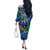 Guadeloupe Off The Shoulder Long Sleeve Dress Sea Turtle Tropical Pattern - Wonder Print Shop