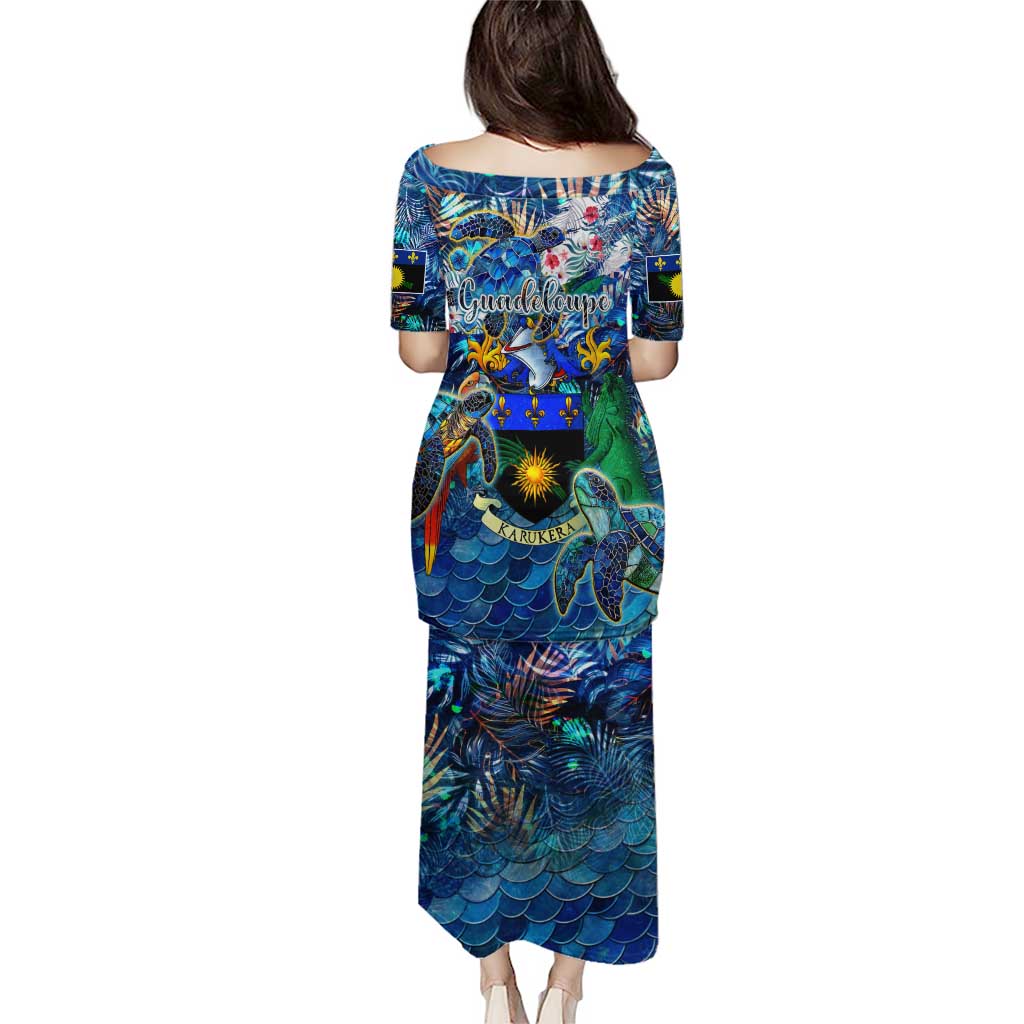 Guadeloupe Puletasi Sea Turtle Tropical Pattern - Wonder Print Shop