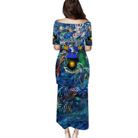 Guadeloupe Puletasi Sea Turtle Tropical Pattern - Wonder Print Shop