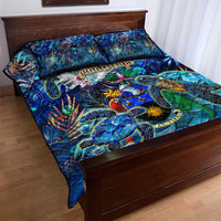 Guadeloupe Quilt Bed Set Sea Turtle Tropical Pattern - Wonder Print Shop