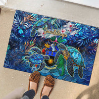 Guadeloupe Rubber Doormat Sea Turtle Tropical Pattern - Wonder Print Shop
