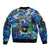 Guadeloupe Sleeve Zip Bomber Jacket Sea Turtle Tropical Pattern - Wonder Print Shop