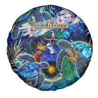Guadeloupe Spare Tire Cover Sea Turtle Tropical Pattern - Wonder Print Shop