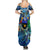 Guadeloupe Summer Maxi Dress Sea Turtle Tropical Pattern - Wonder Print Shop